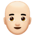 👨🏻‍🦲 man: light skin tone, bald display on Apple